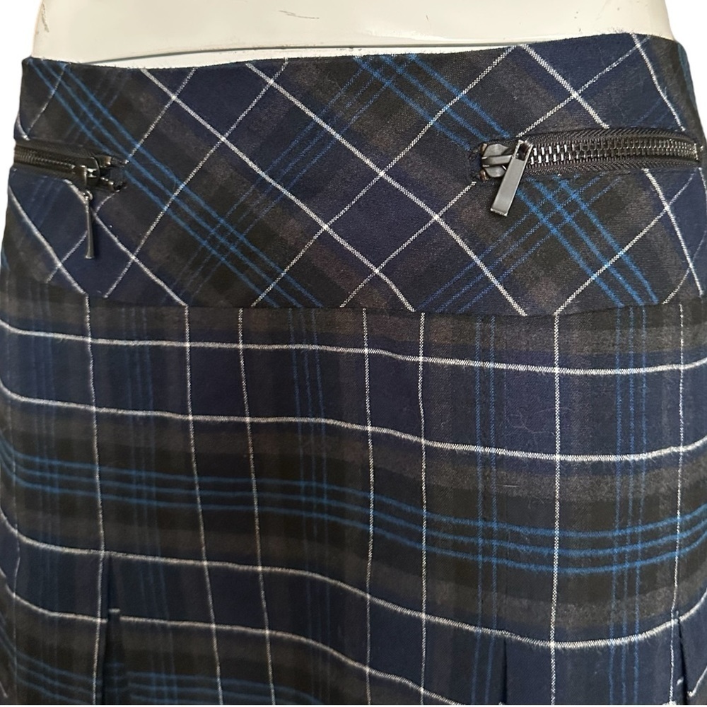 Y2K Le Château Plaid Tartan Mini Skirt With Zipper Pockets Size 5/6 - Picture 3 of 7
